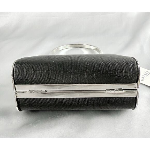 Vintage SASHA Box Purse Art Deco Black Silver Handle Rhinestone NWT - Picture 6 of 13